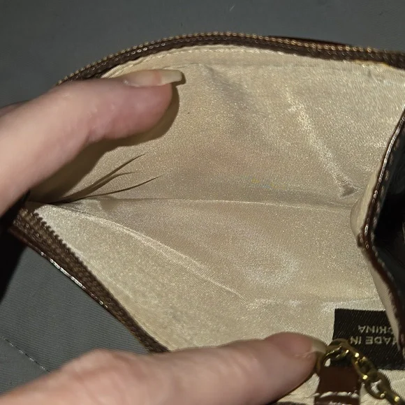 Coach Vintage Mini Skinny wallet with a keyring Dark Brown Leather - Picture 6 of 7